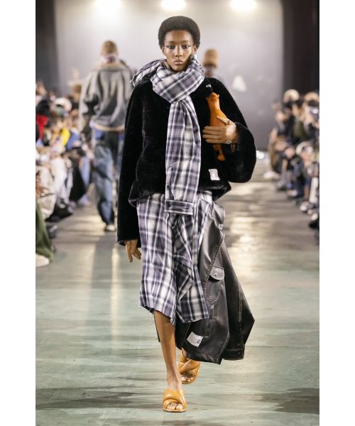 Roll-up Hem Fake Fur Coat