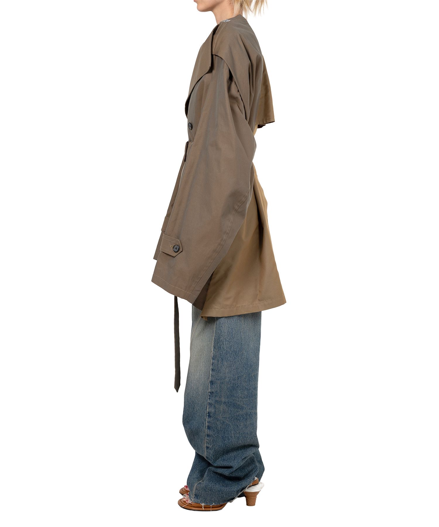 Reversed Front Trench Coat