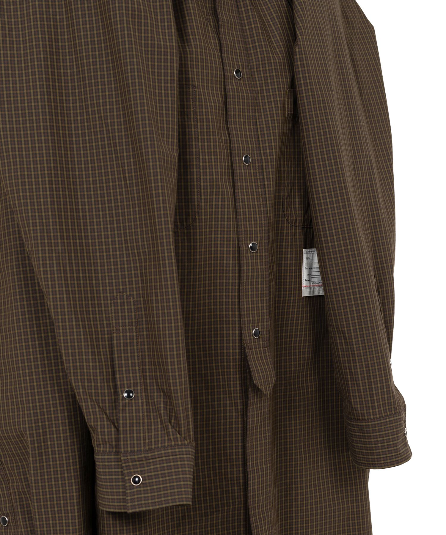 Sleeve Layered Check Shirt Dress