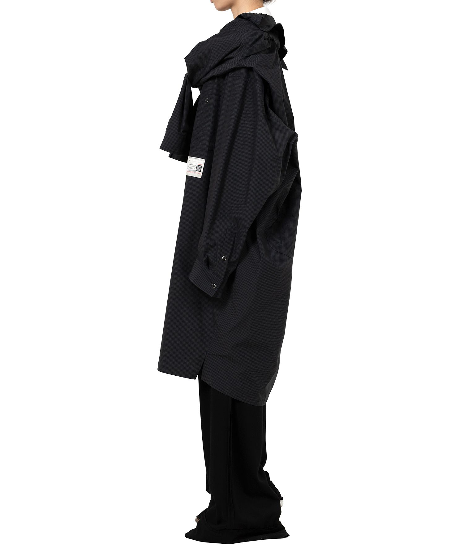 Sleeve Layered Check Shirt Dress