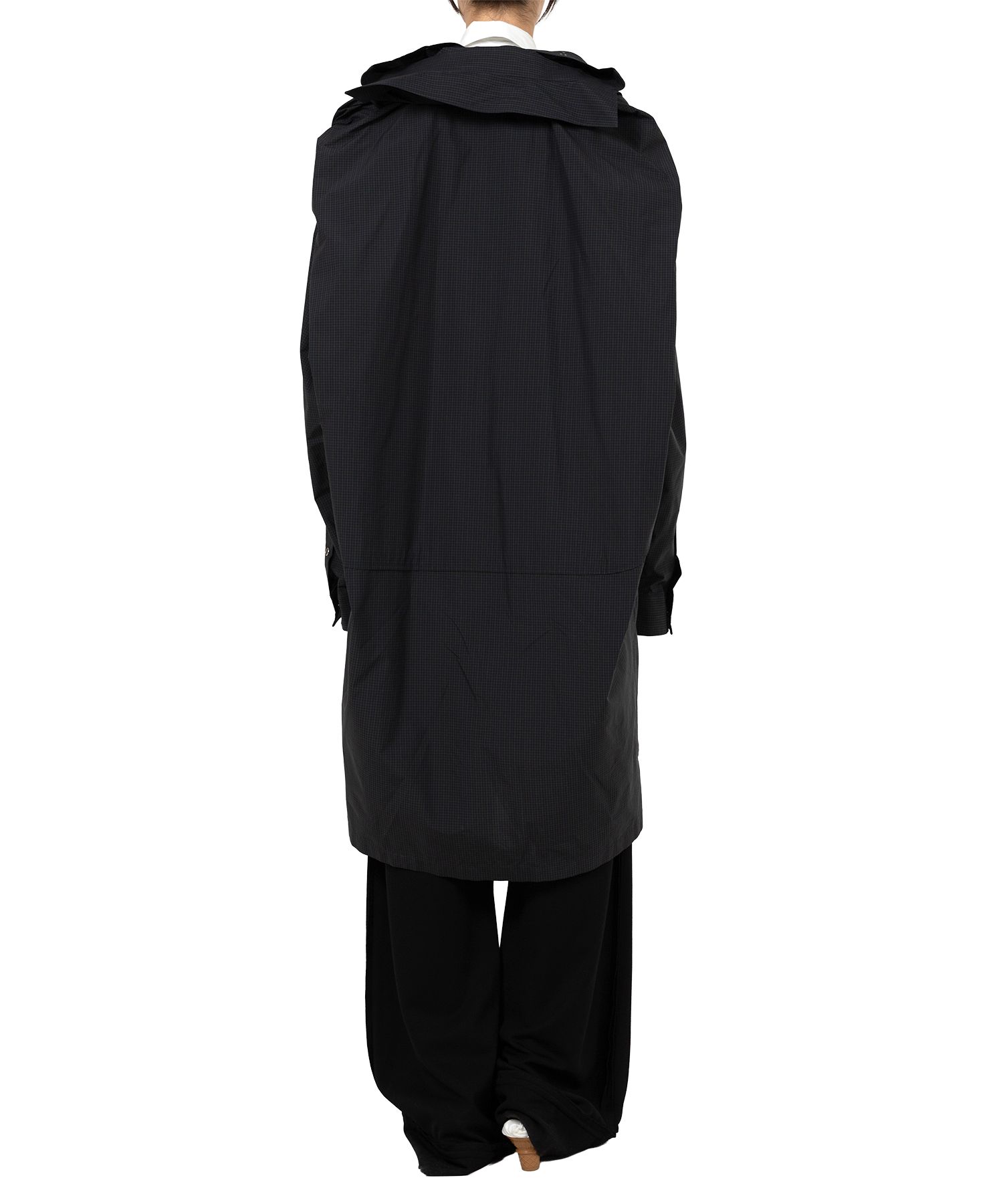 Sleeve Layered Check Shirt Dress