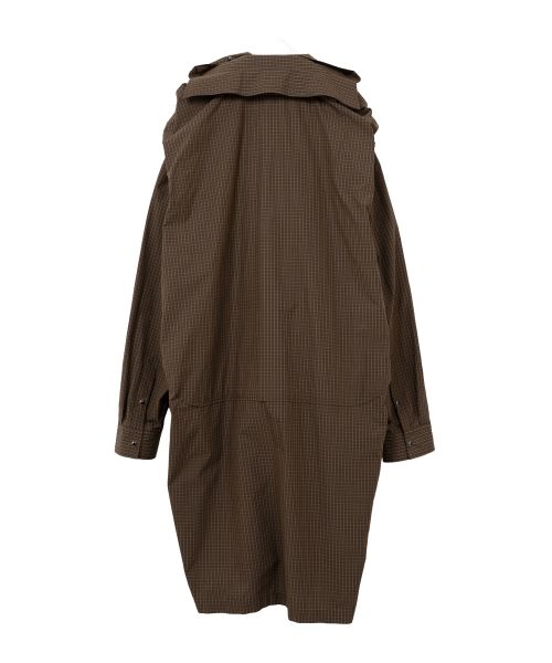 Sleeve Layered Check Shirt Dress