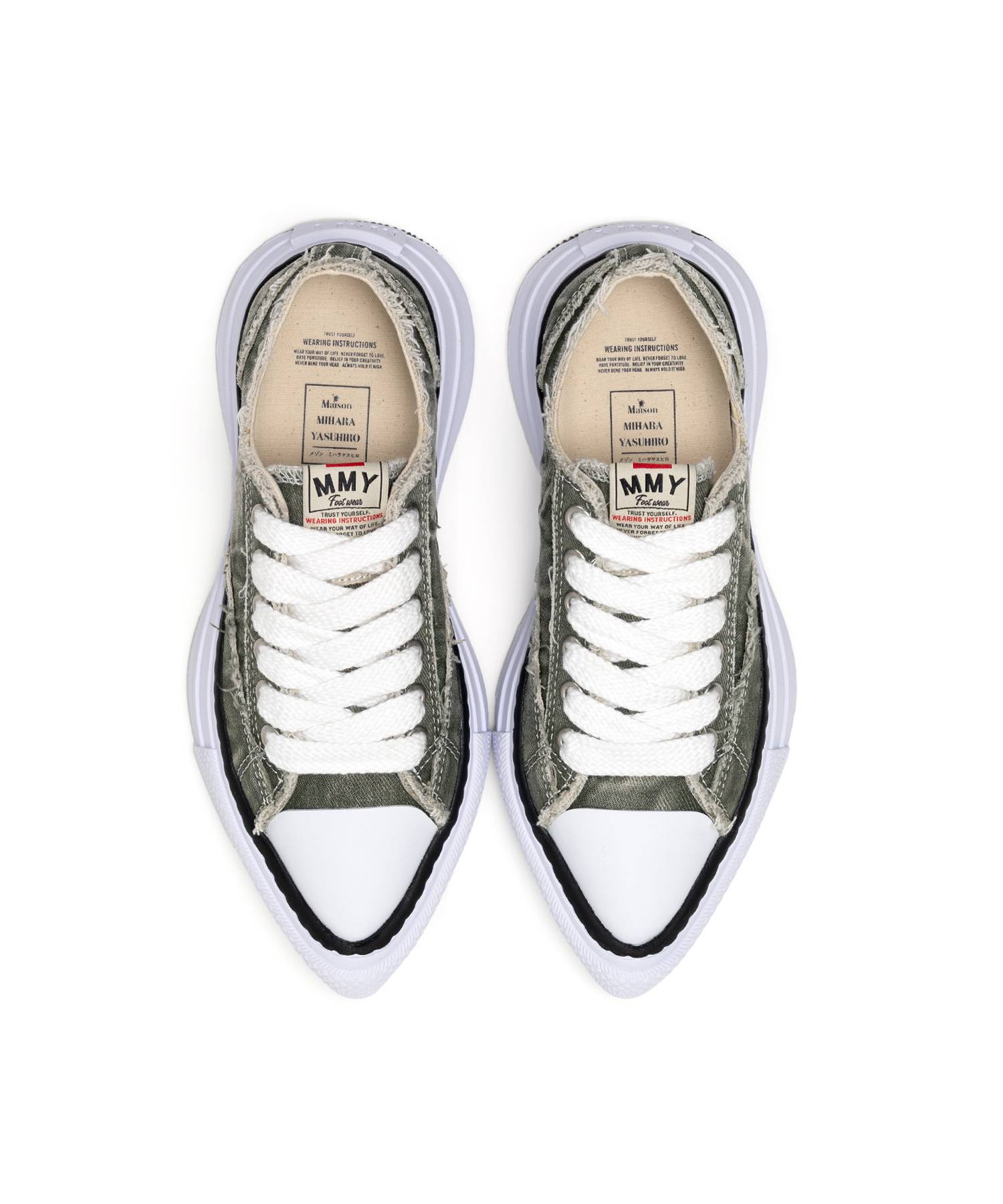 "YUCCA" OG Sole Bleach-Wash Denim Canvas Low-top Sneaker