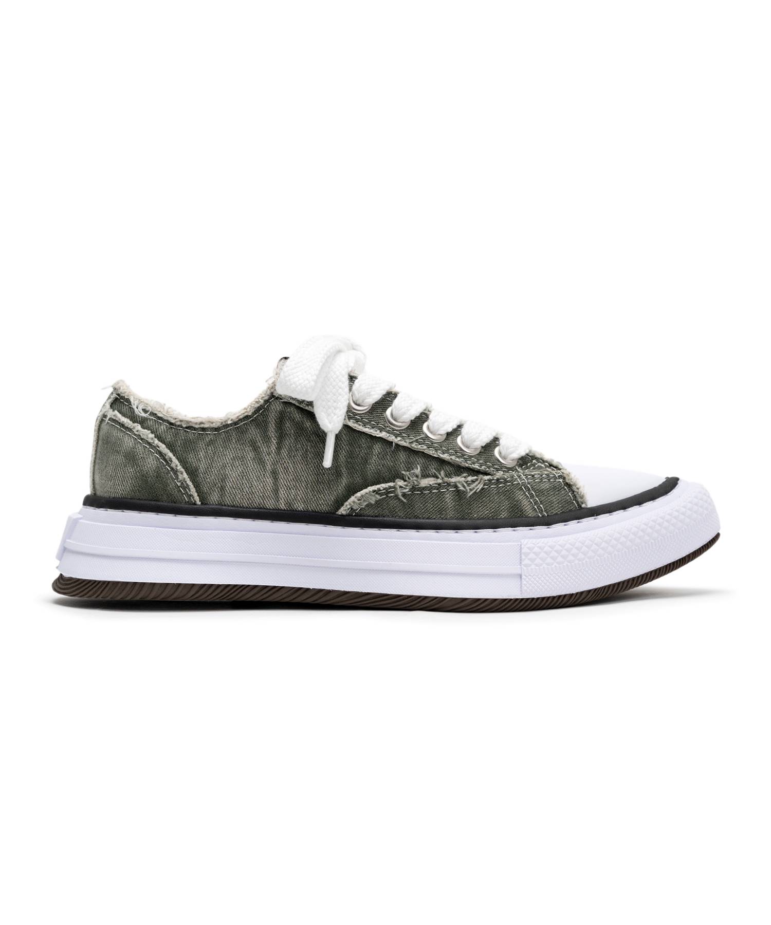 "YUCCA" OG Sole Bleach-Wash Denim Canvas Low-top Sneaker