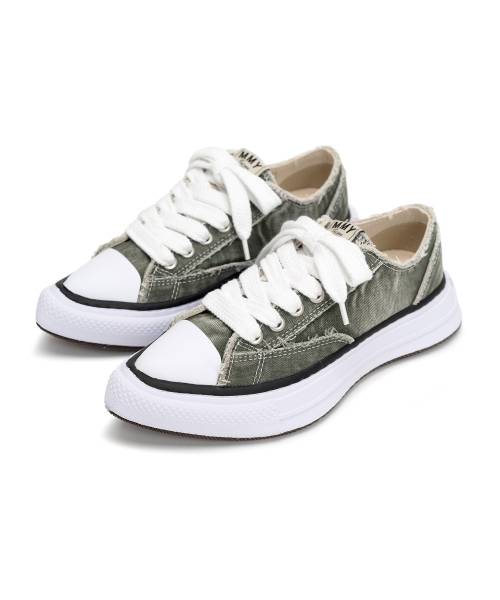 "YUCCA" OG Sole Bleach-Wash Denim Canvas Low-top Sneaker