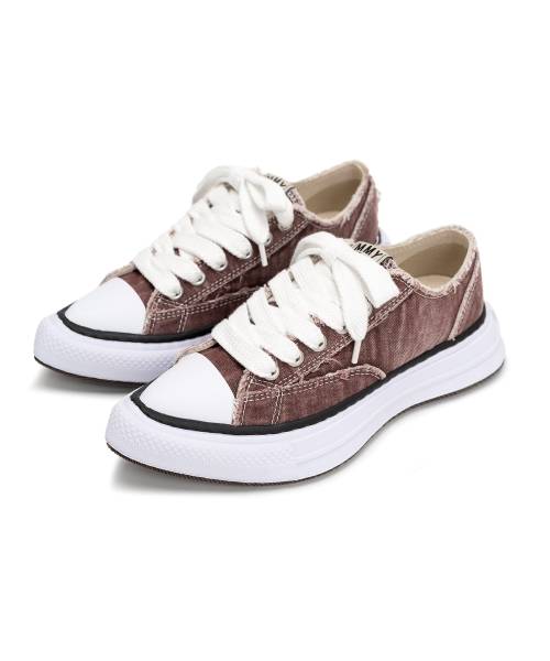 "YUCCA" OG Sole Bleach-Wash Denim Canvas Low-top Sneaker