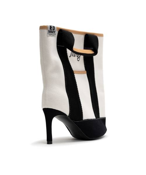 Tote Bag Detail Pin Heel Boots