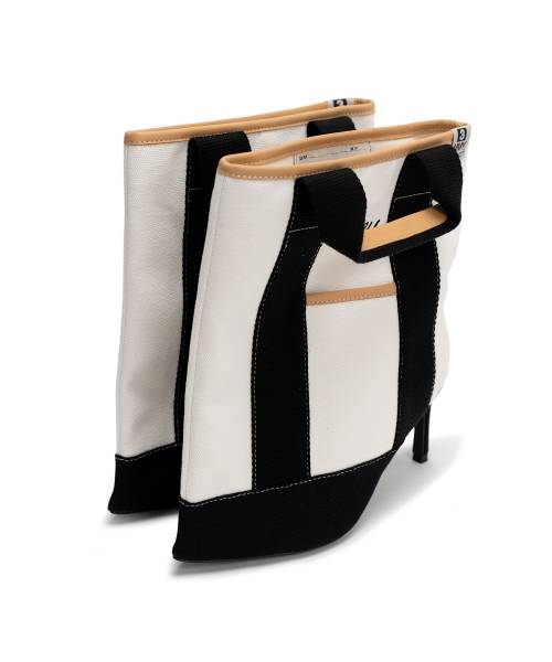 Tote Bag Detail Pin Heel Boots