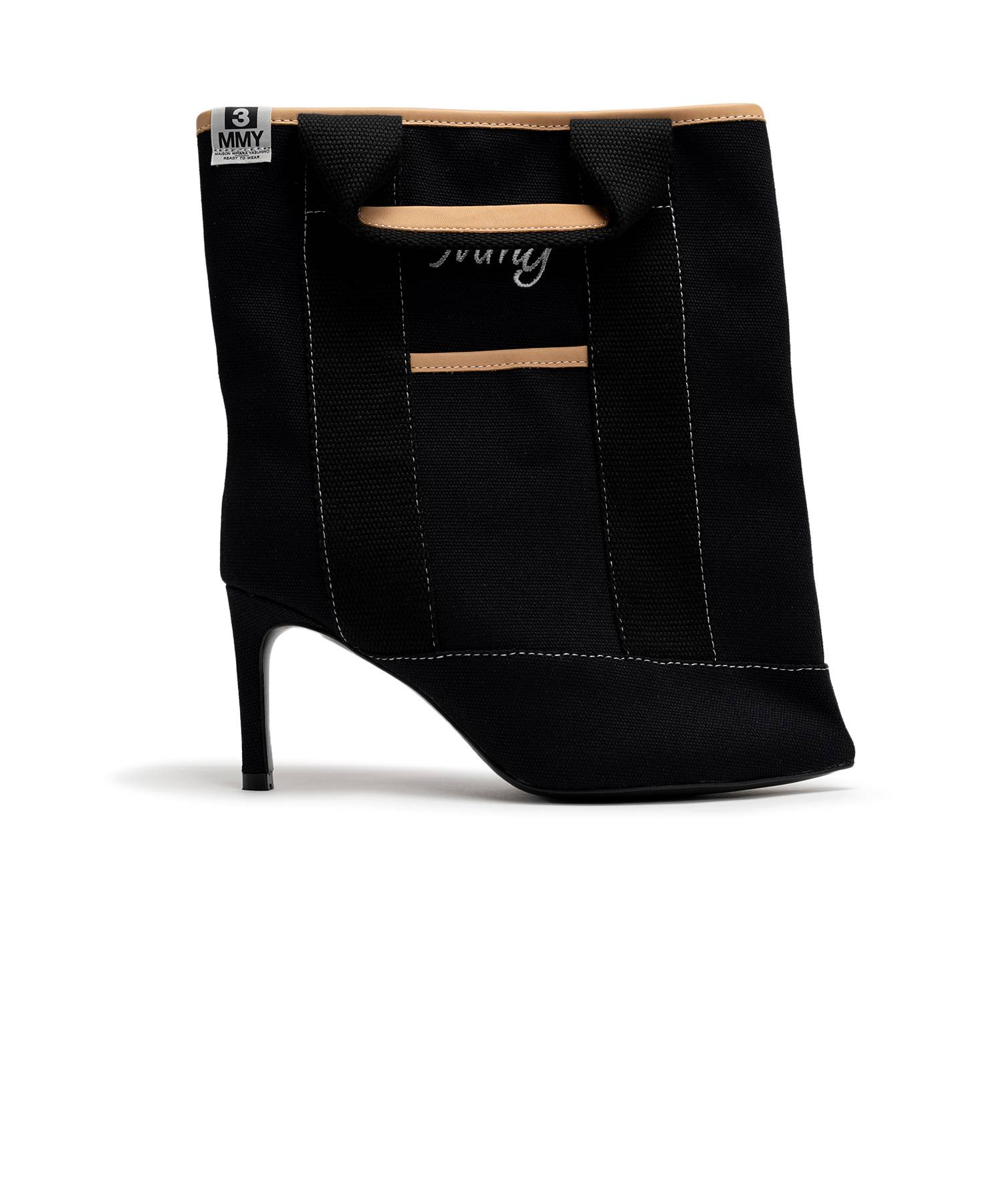 Tote Bag Detail Pin Heel Boots
