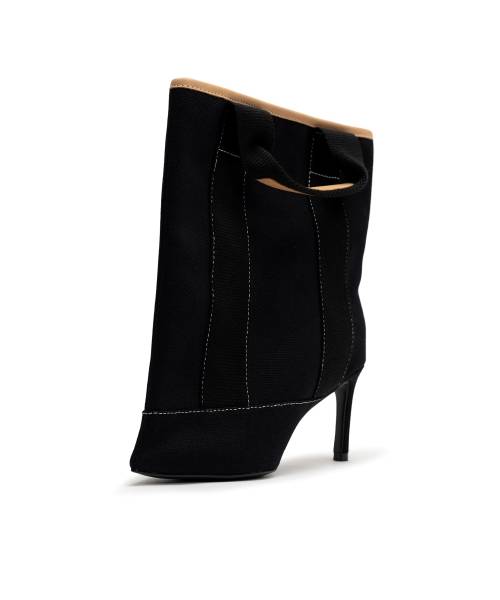 Tote Bag Detail Pin Heel Boots