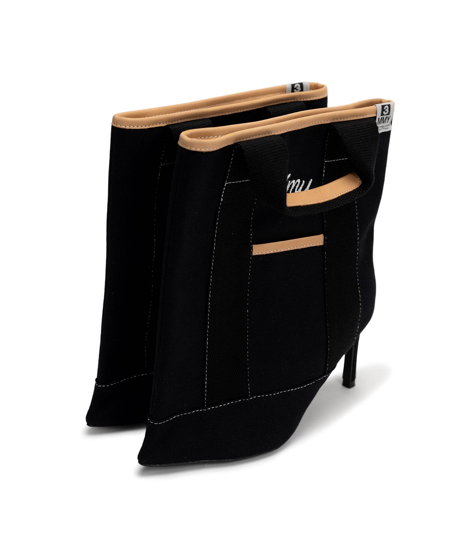 Tote Bag Detail Pin Heel Boots