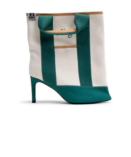 Tote Bag Detail Pin Heel Boots