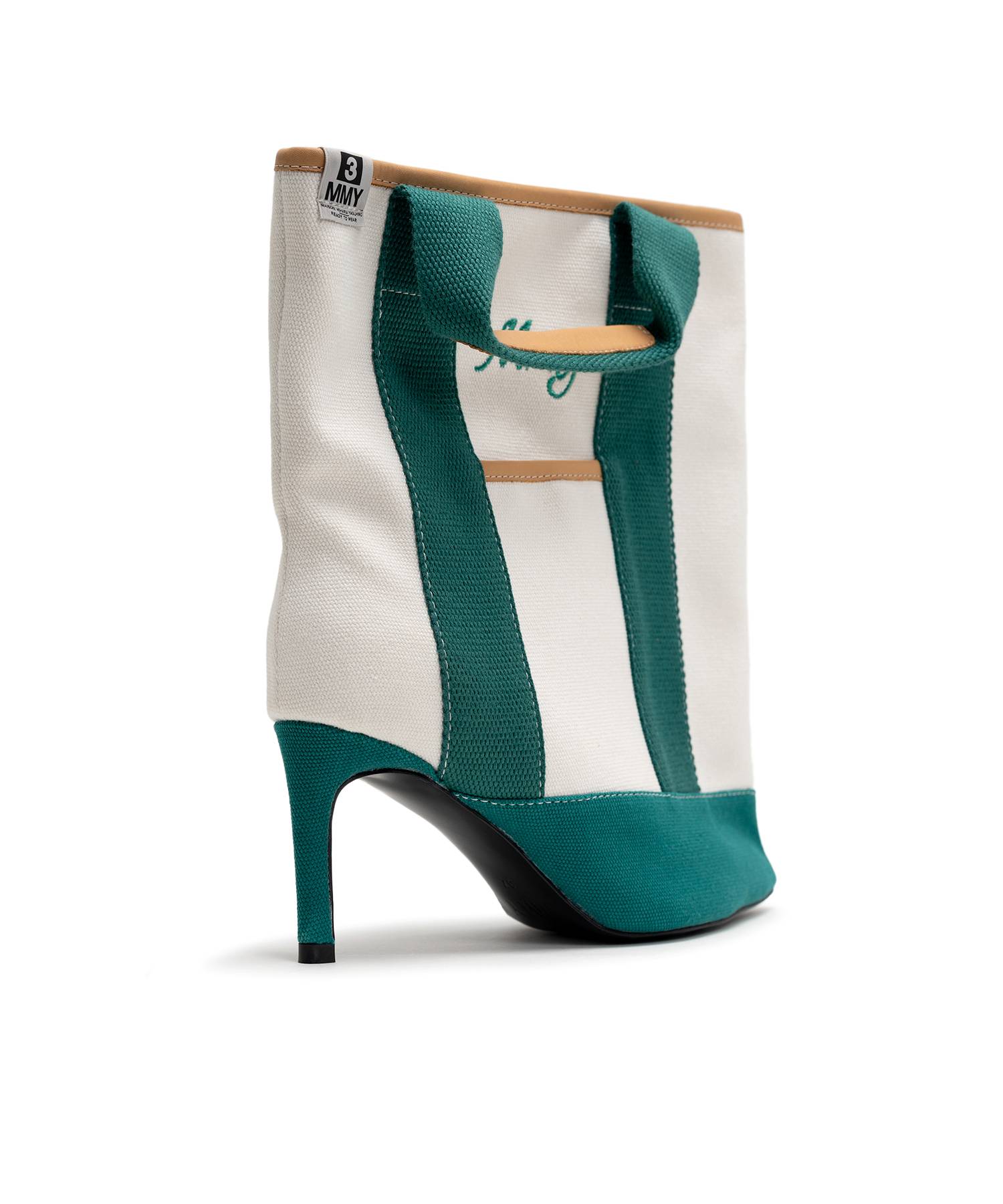 Tote Bag Detail Pin Heel Boots