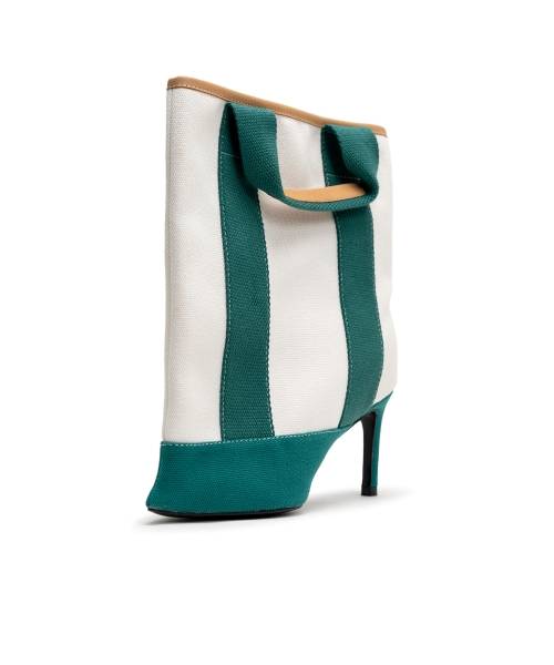 Tote Bag Detail Pin Heel Boots