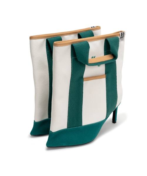 Tote Bag Detail Pin Heel Boots