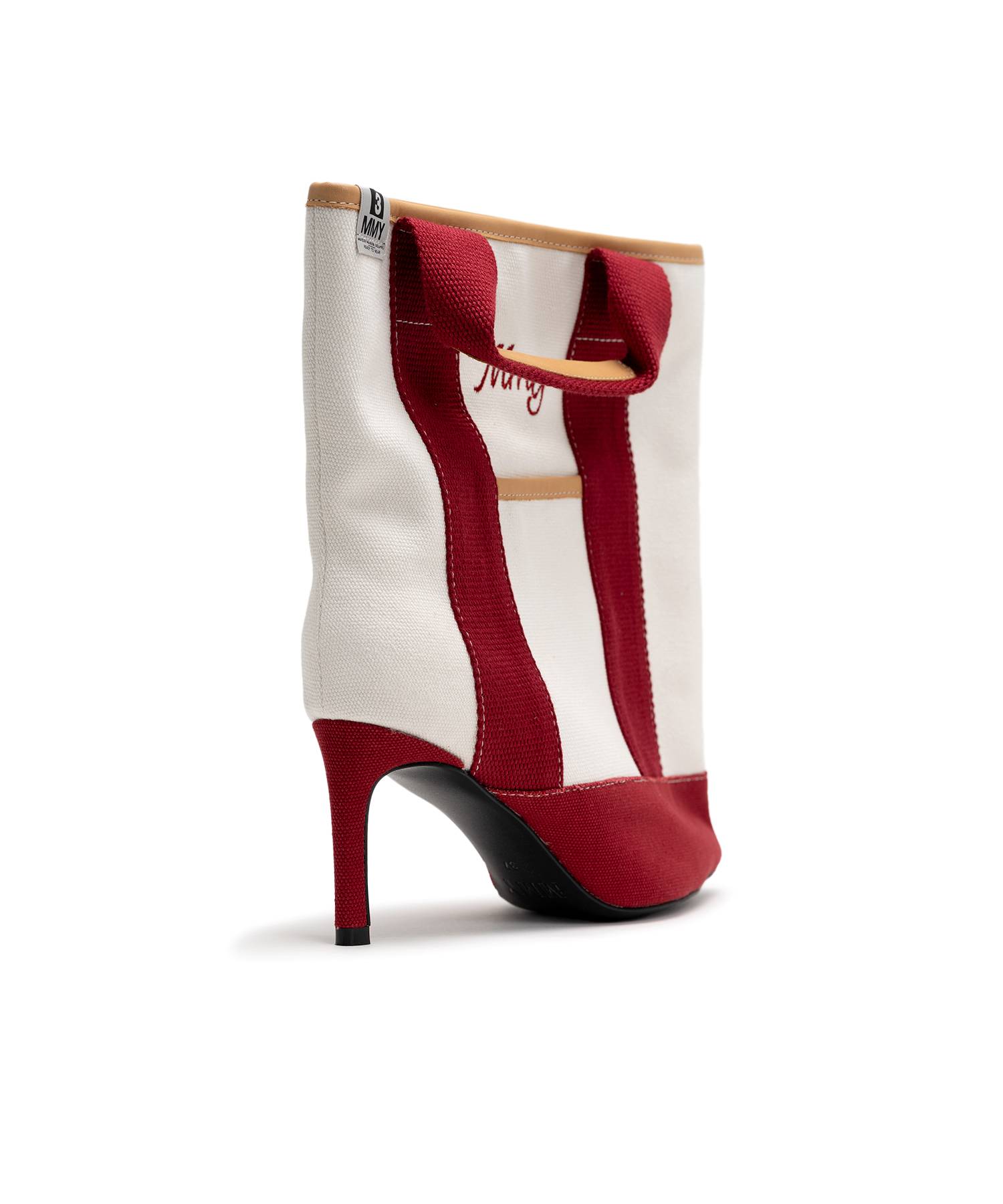 Tote Bag Detail Pin Heel Boots