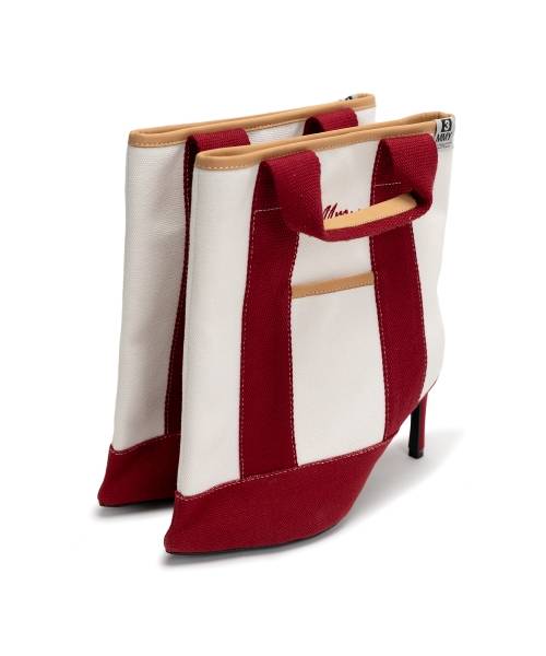 Tote Bag Detail Pin Heel Boots