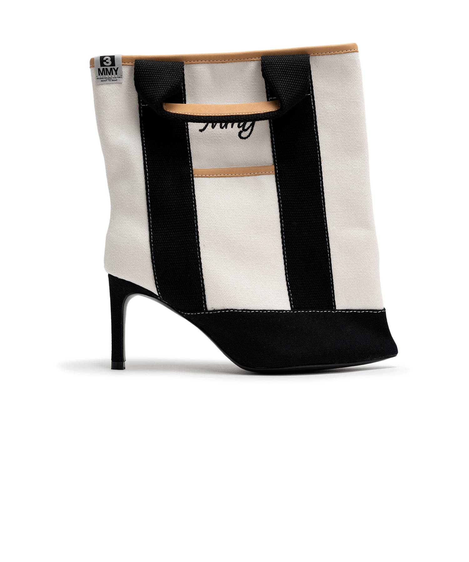 Tote Bag Detail Pin Heel Boots