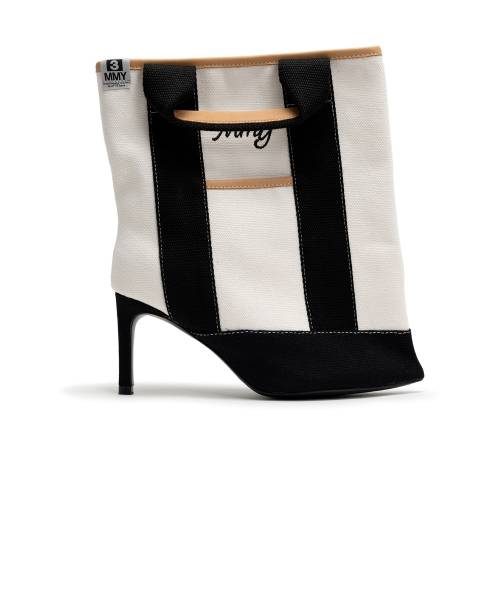 Tote Bag Detail Pin Heel Boots