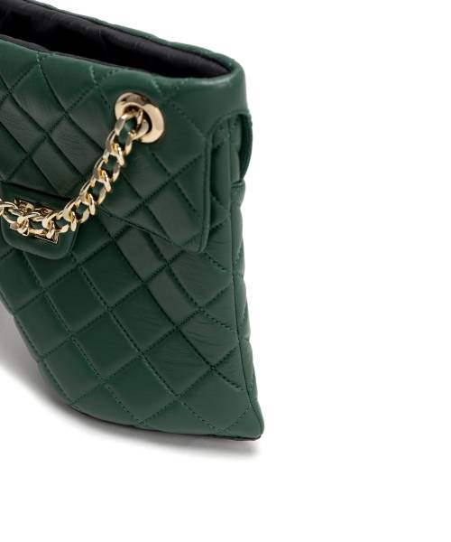 Quilted Bag Detail Pin Heel Short Boots