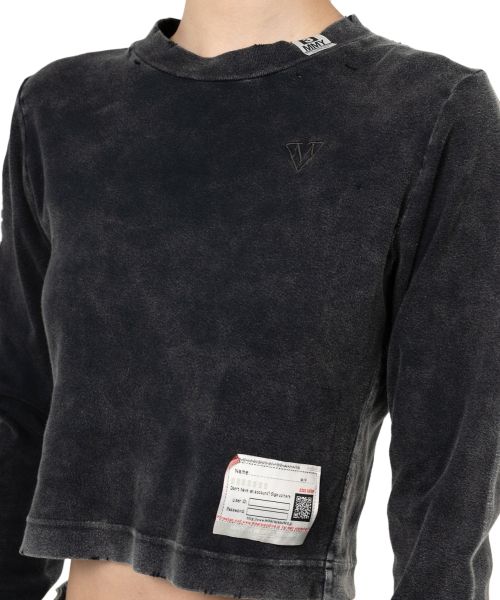 Bleached Cropped Long Sleeve T-shirt