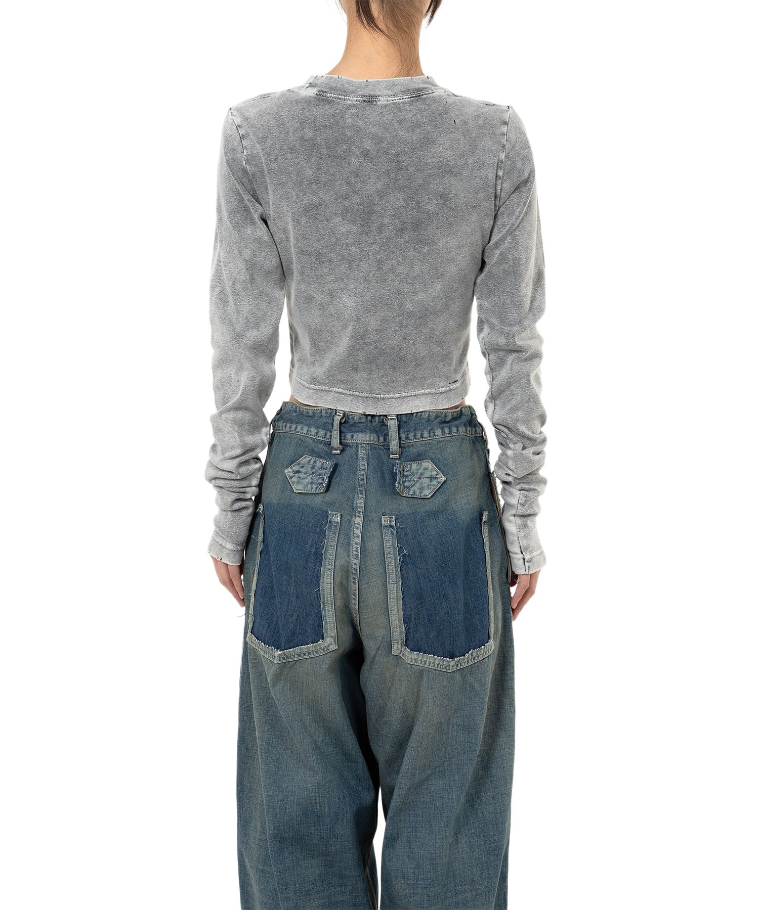【MIHARAYASUHIRO】Bleached Long Sleeve T-shirt クロップド丈 Bleached Cropped Long Sleeve T-shirt（Tシャツ/カットソー