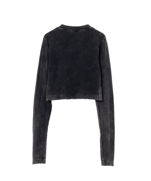 Bleached Cropped Long Sleeve T-shirt