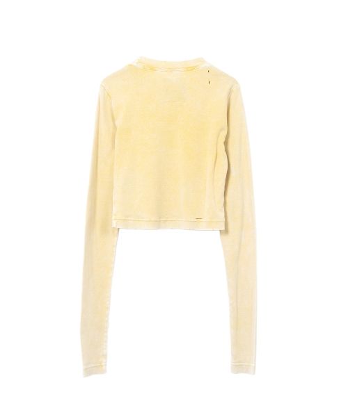 Bleached Cropped Long Sleeve T-shirt