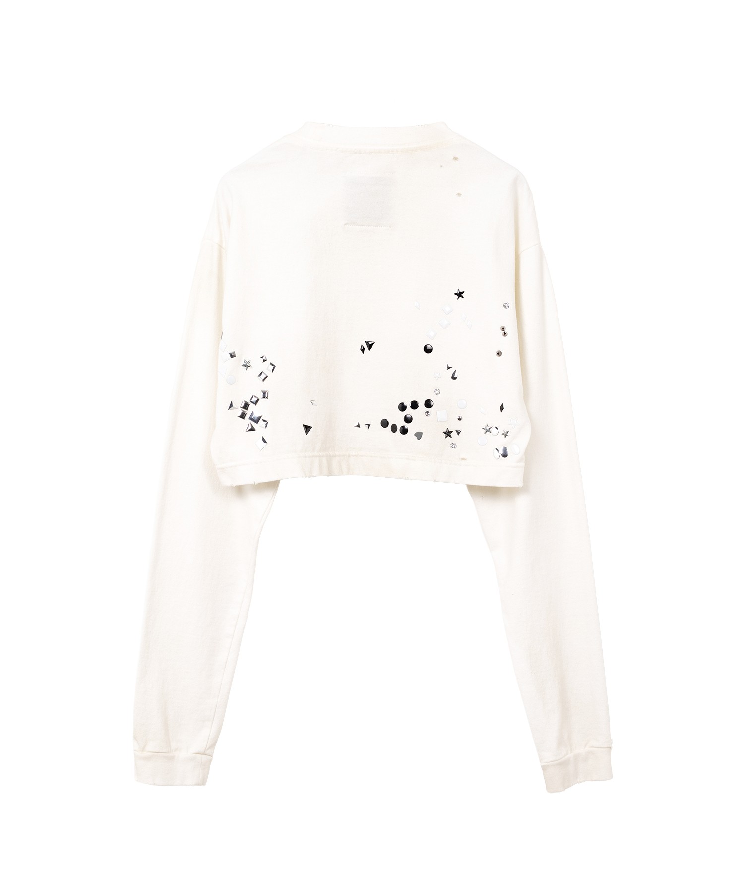 Embellished Cropped Long Sleeve T-shirt