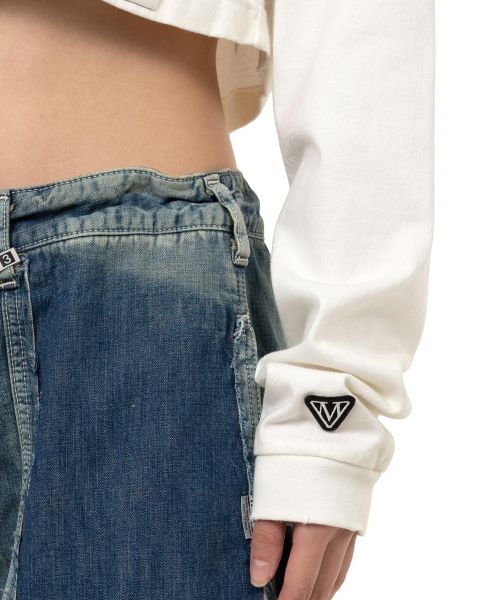 Embellished Cropped Long Sleeve T-shirt