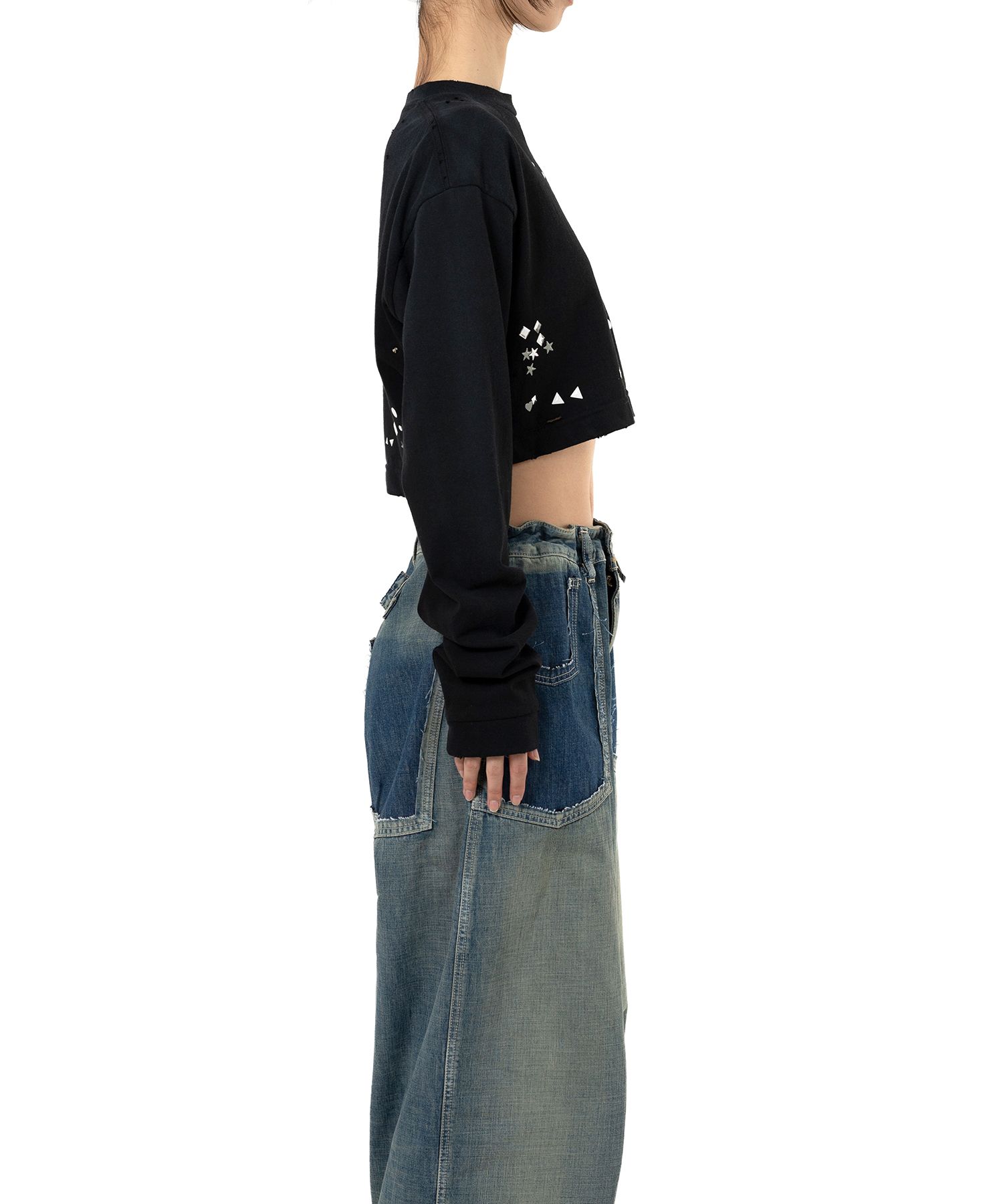 【MIHARA YASUHIRO】Embellished Cropped Long Sleeve Tシャツ Maison MIHARA YASUHIRO ONLINE STORE（ミハラヤスヒロ
