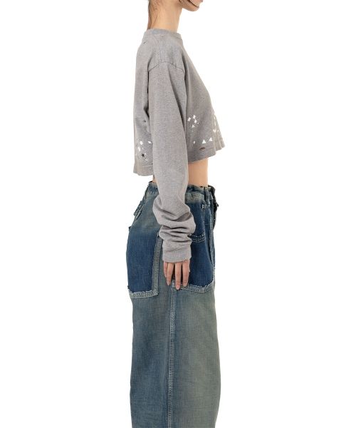 Embellished Cropped Long Sleeve T-shirt