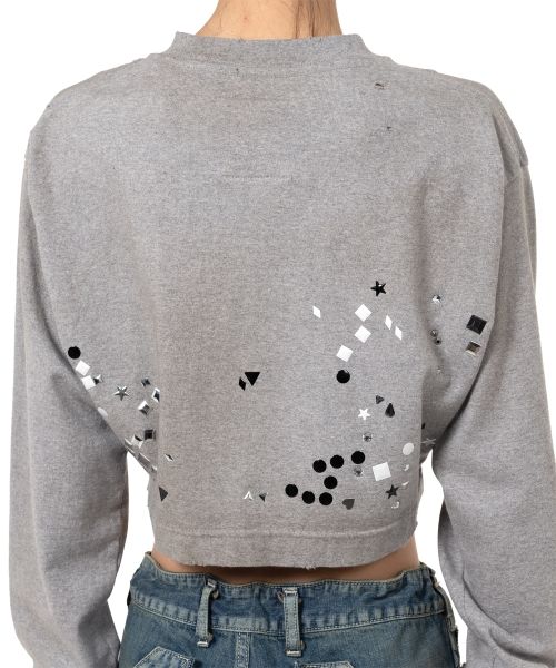 Embellished Cropped Long Sleeve T-shirt