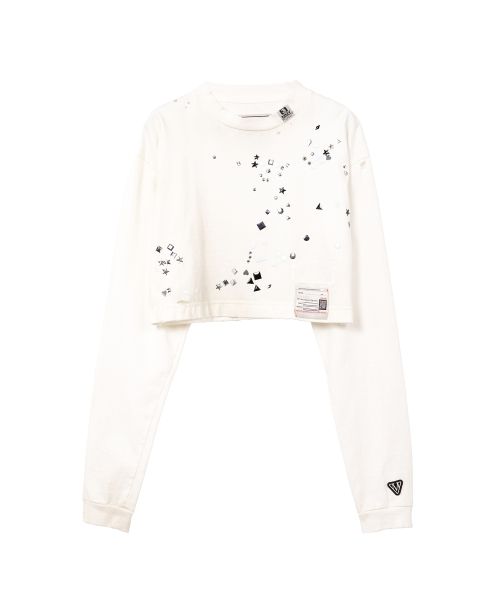 Embellished Cropped Long Sleeve T-shirt