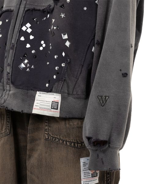 Sun Faded Like Embellished Zip-up Hoodie