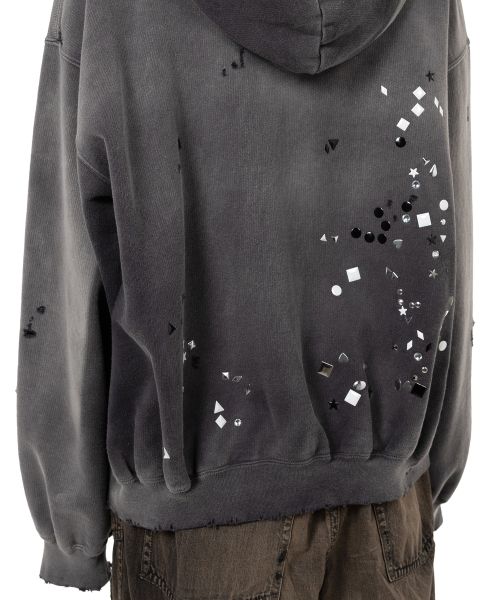 Sun Faded Like Embellished Zip-up Hoodie