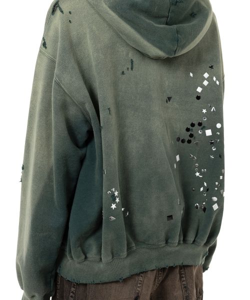 Sun Faded Like Embellished Zip-up Hoodie