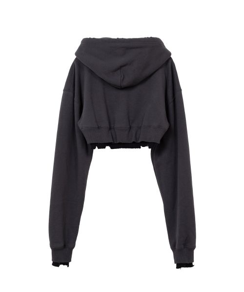 Layered Cropped Zip-up Hoodie