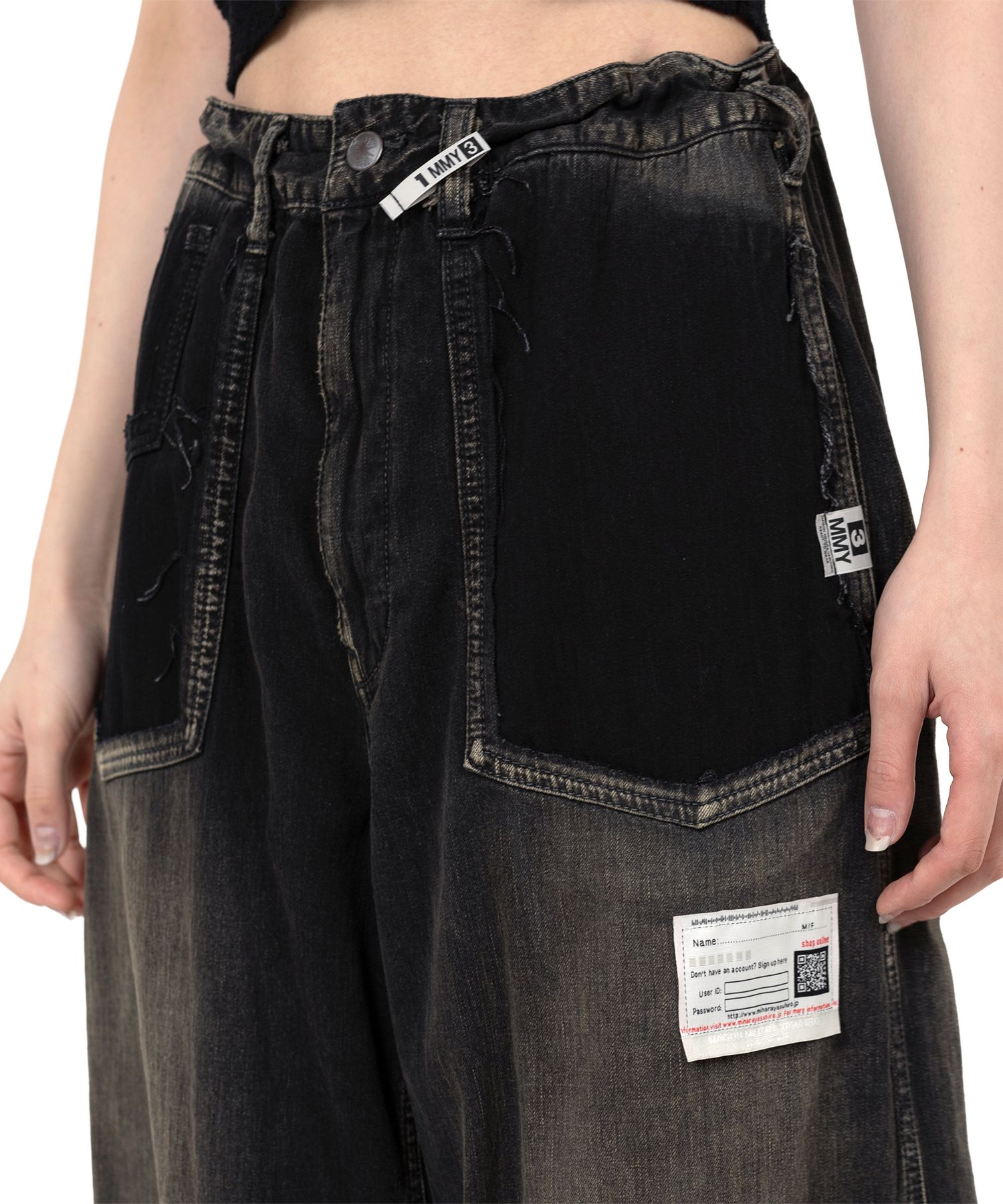 Cut-Out Pocket Denim Pants