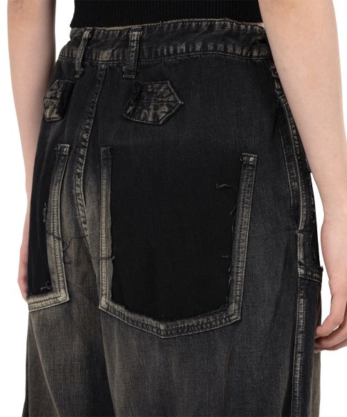 Cut-Out Pocket Denim Pants