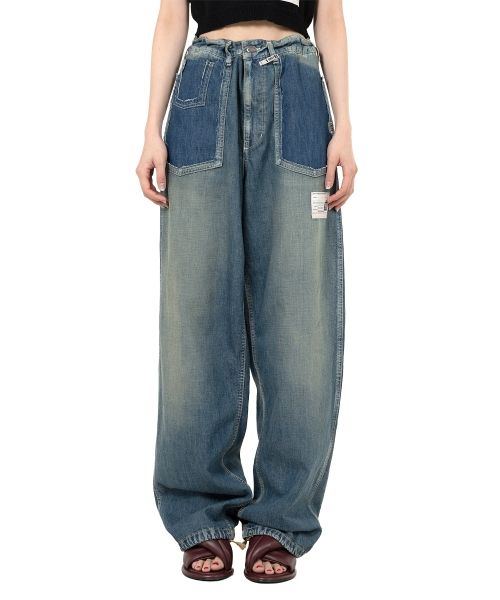 Cut-Out Pocket Denim Pants