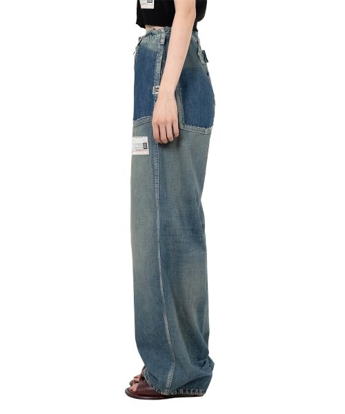 Cut-Out Pocket Denim Pants