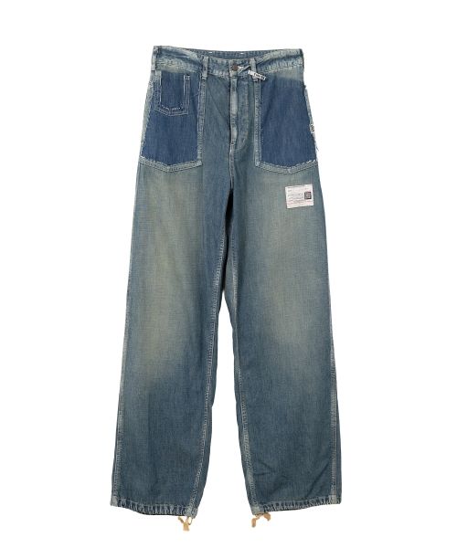 Cut-Out Pocket Denim Pants