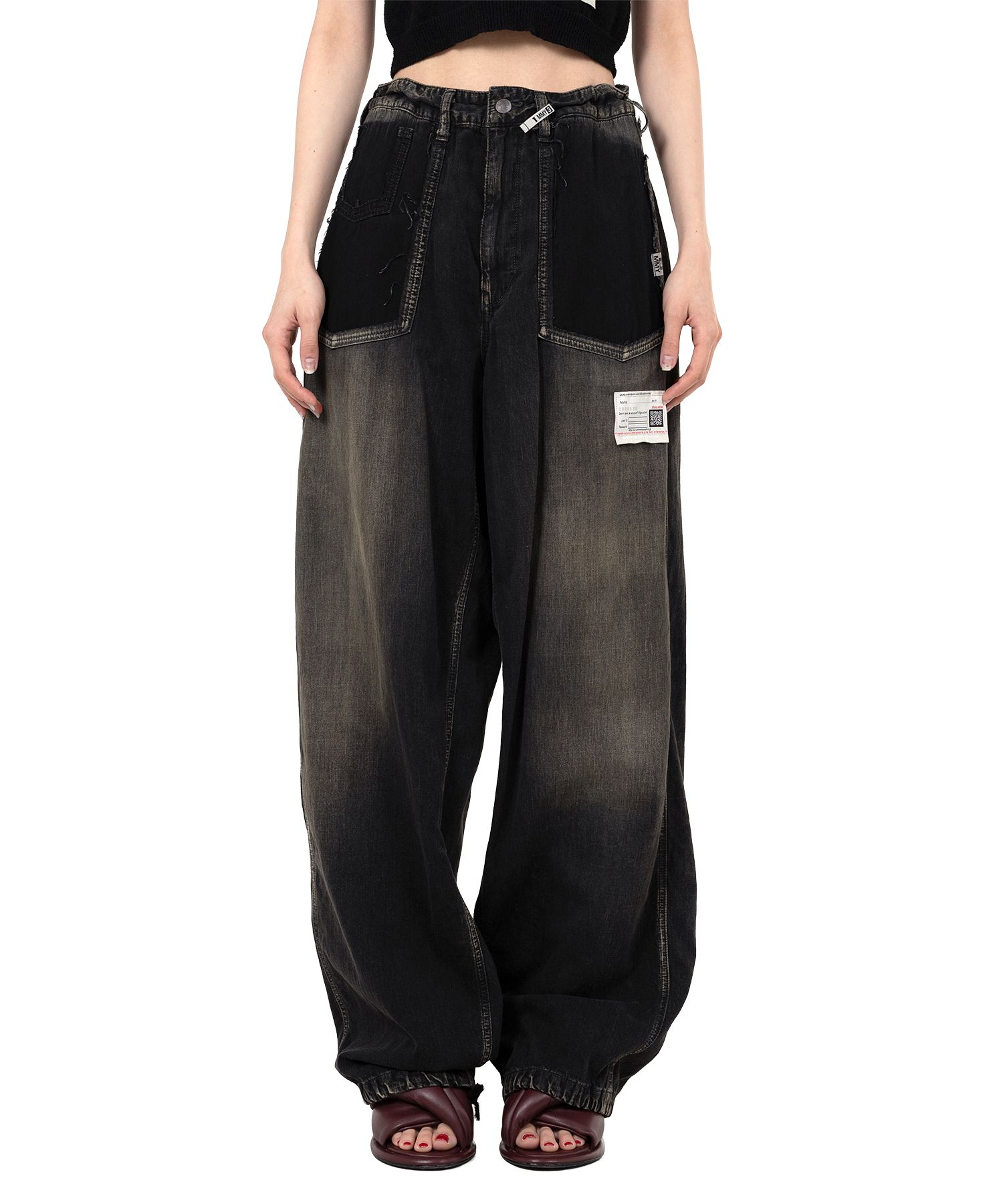 Cut-Out Pocket Denim Pants