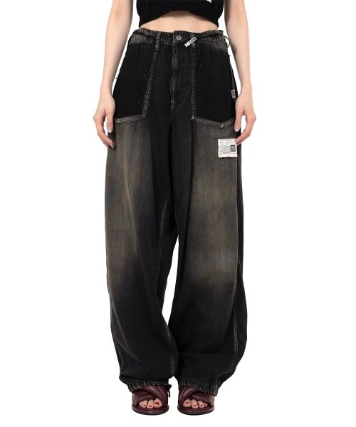 Cut-Out Pocket Denim Pants