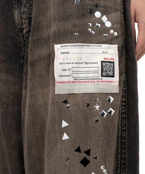 Embellished Denim Wide Pants