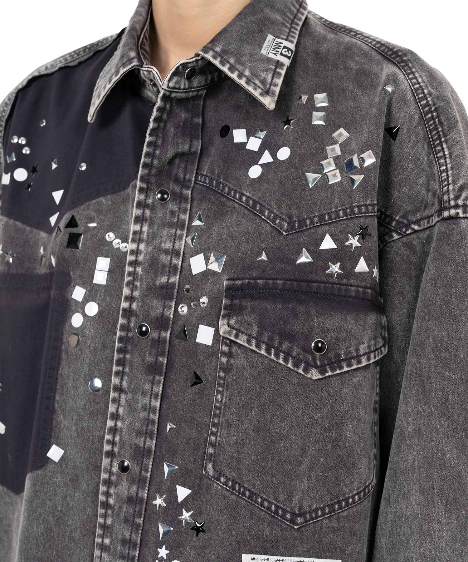 Embellished Distressed Shirt