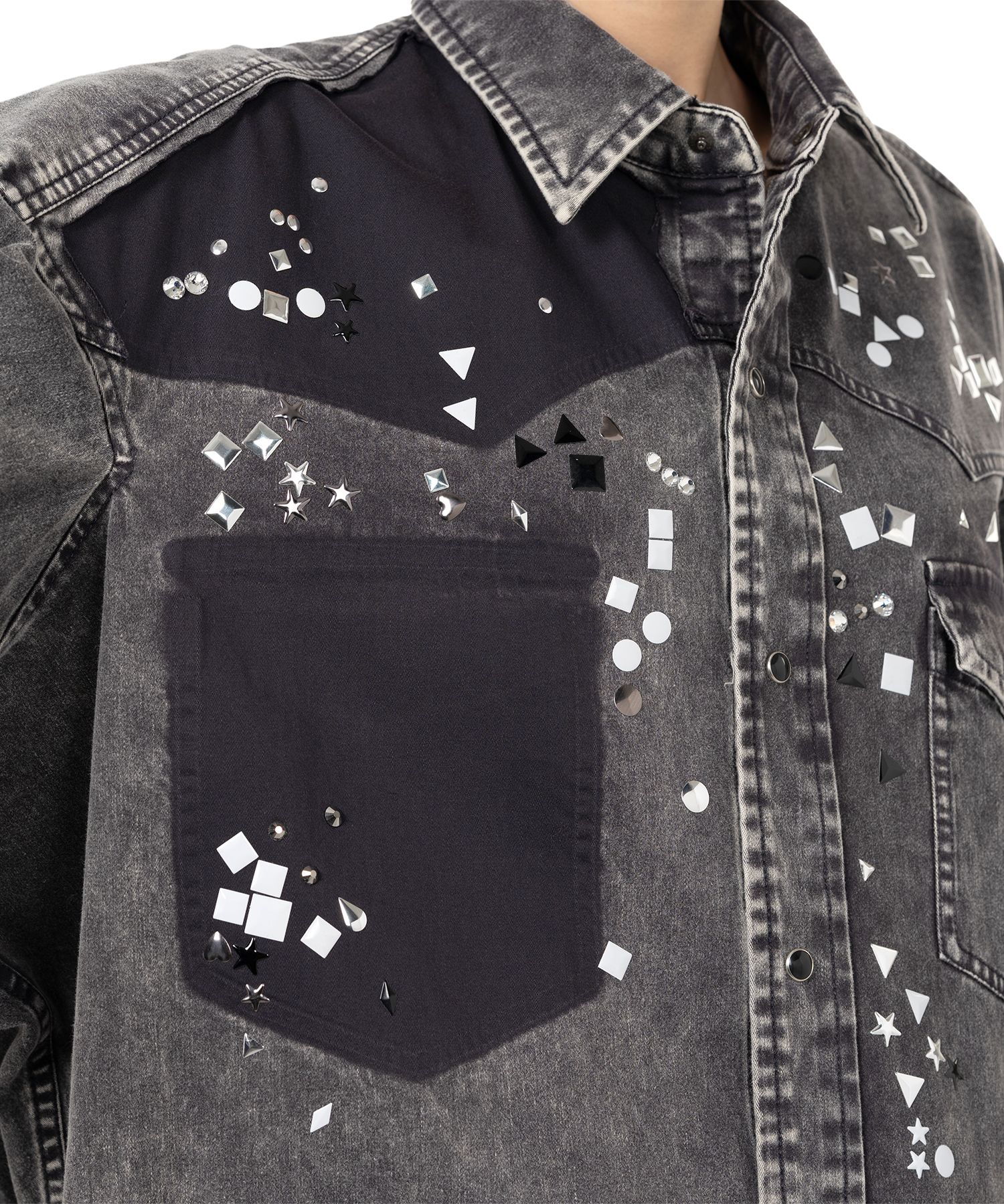 Embellished Distressed Shirt
