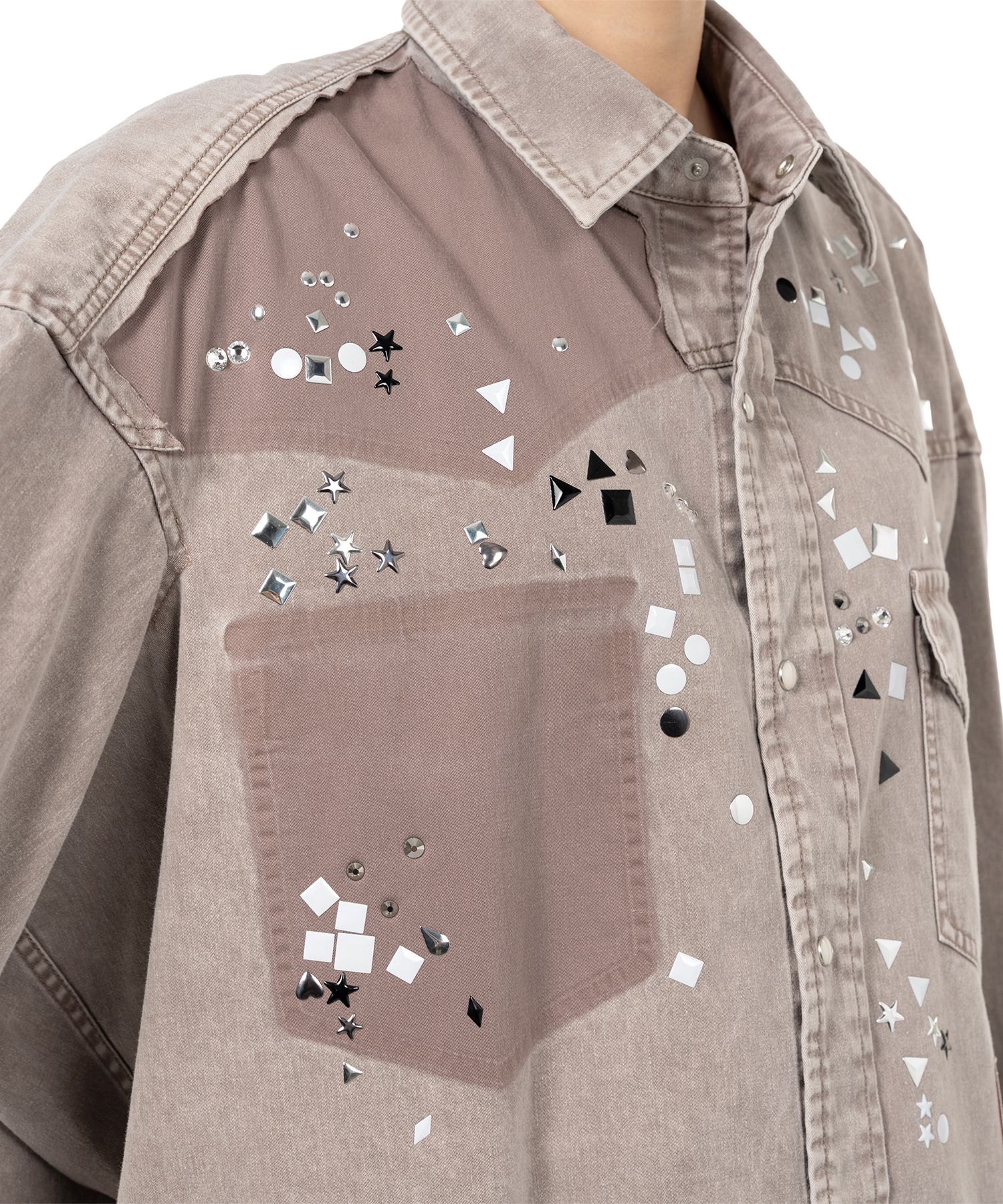 Embellished Distressed Shirt