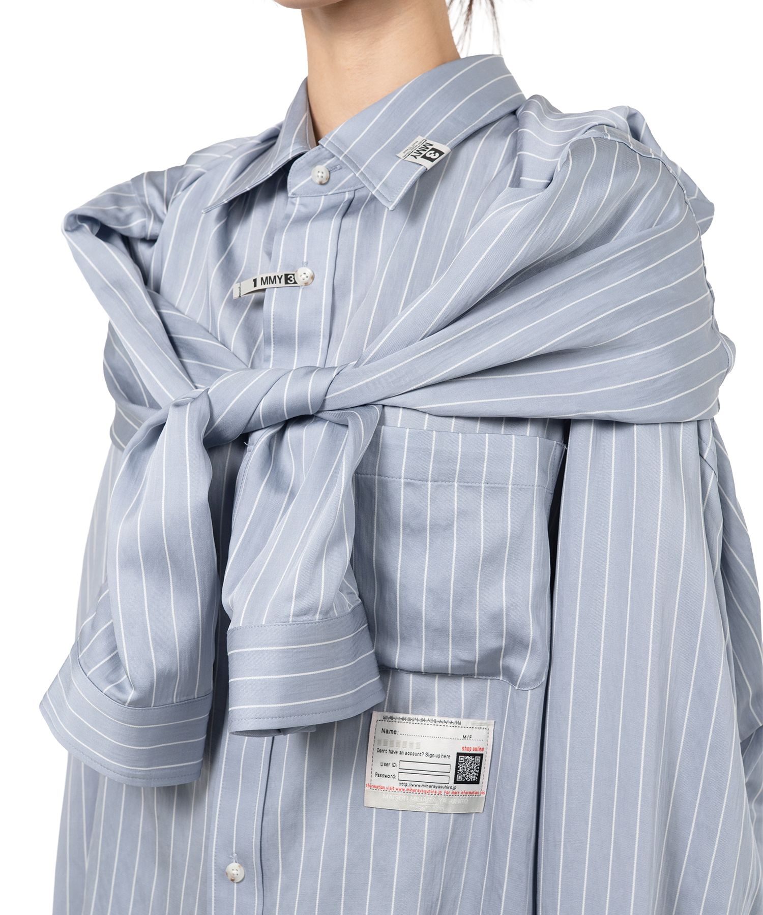 メゾンミハラヤスヒロ　Sleeve Layered Stripe Shirt Maison MIHARA YASUHIRO ONLINE STORE（ミハラヤスヒロ
